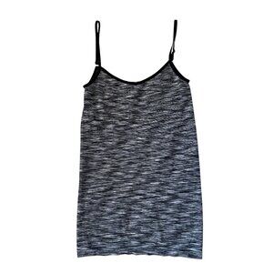just be S/M black and white marled heathered stretchy cami tank top